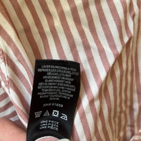 Sam Edelman Women's Striped Hi-Low Sleep Shirt Dusty Rose White Size Small - Picture 5 of 5